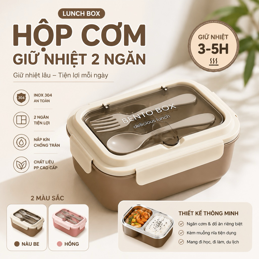 LUNCH BOX กล่อง LUNCHความร้อน 2 ช่อง, กล่อง LUNCH Office