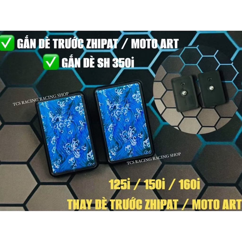 [ 1 PAIR ] ด้านหน้า CAT EYE สําหรับ SH 350i / เสื่อหน้า ZHIPAT MOTO ART CUSTOM BLUE WAVE 3D MOUNTED 