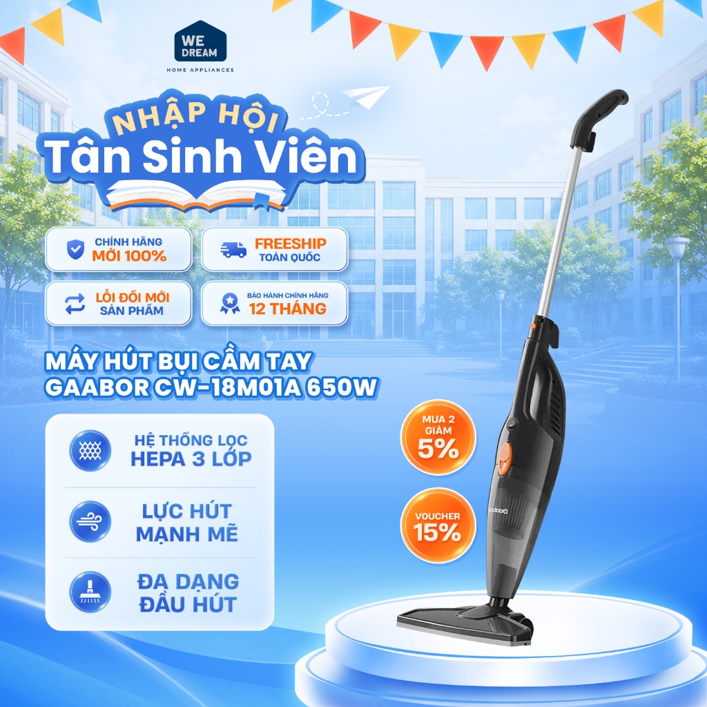 Gaabor CW-18M01A 650W เครื่องดูดฝุ่นมือถือ - สินค้าของแท้