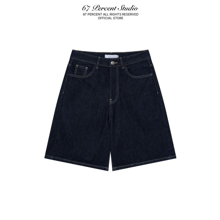 67PERCENT/67% กางเกงยีนส์ขาสั้น Midweight - RAW INDIGO SHORTS