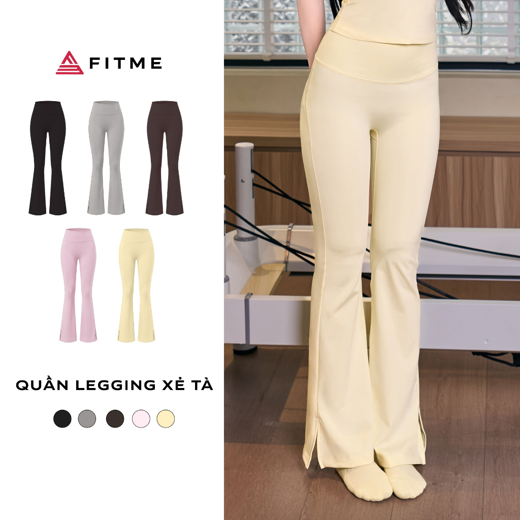 Fitme Bloom ยิมผู้หญิงบาน โยคะ กางเกงพิลาทิสผ่าสูงและยกก้น QDBL02