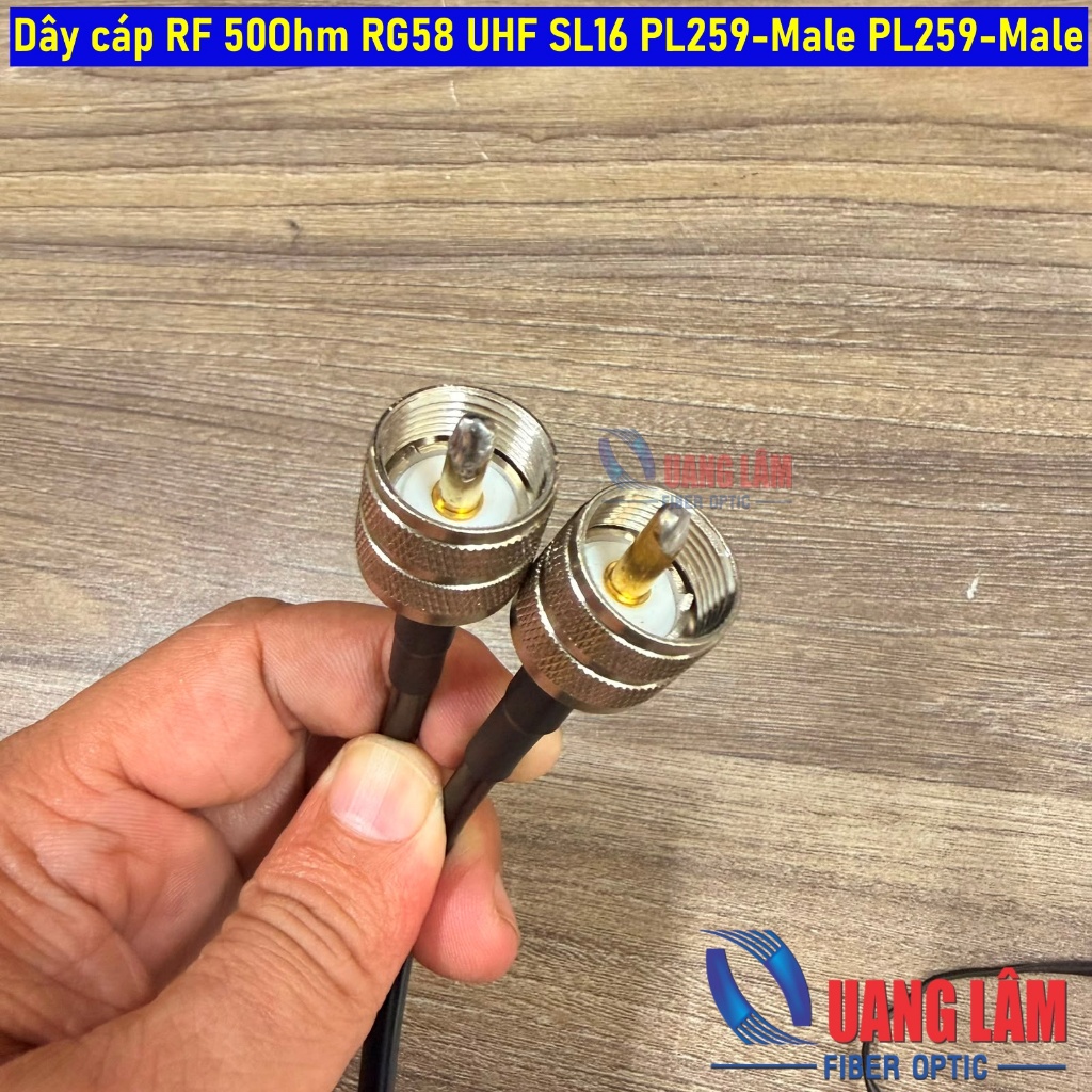 สาย RF 50Ohm RG58 UHF SL16 PL259-ตัวผู้ PL259-ตัวผู้