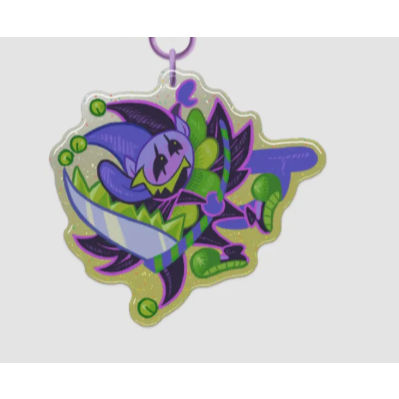 Jevil Glittery Epoxy พวงกุญแจ Deltarune