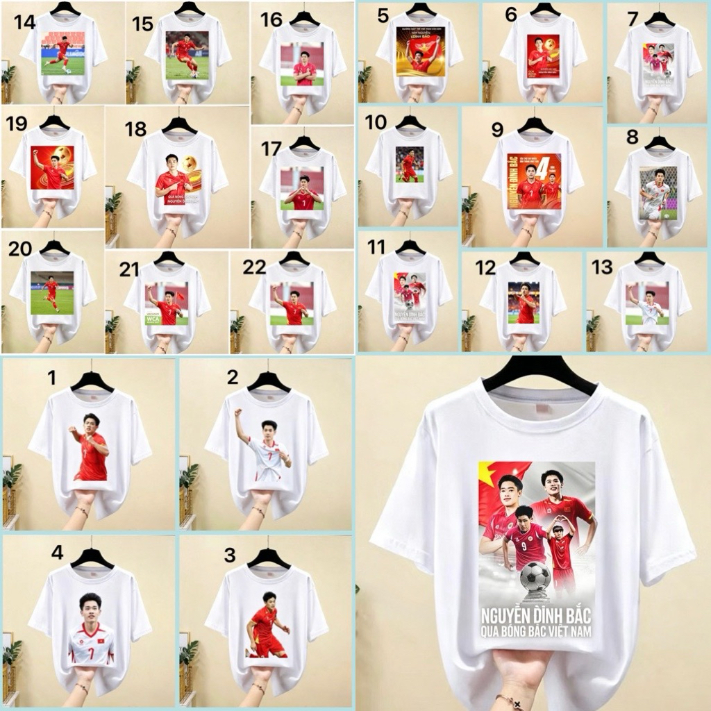 เสื้อยืด Dinh Bac มีให้เลือกหลายลาย / เบลเซอร์ Dinh Bac / เสื้อครอบครัว Bac / เสื้อนักฟุตบอล Dinh Ba