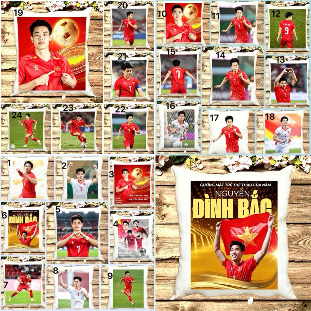 หมอน Dinh Bac / หมอนนอน Dinh Bac / หมอนรูปครอบครัว Bac / นักฟุตบอลสําหรับครอบครัวเหนือ