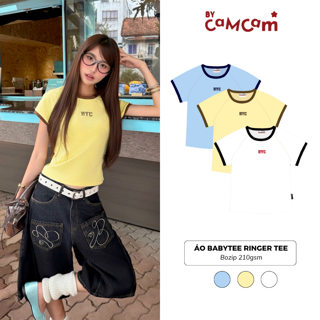 Babytee Ringer Tee Bycamcam เสื้อยืดกีฬาพิมพ์ลายตัวเลขสุดเท่ ABN649