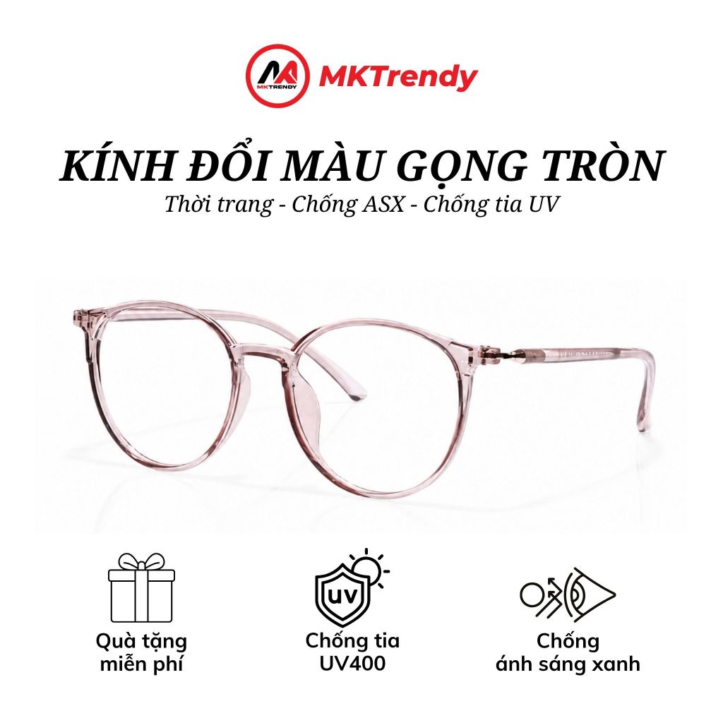 [Live x MKTRENDY] แว่นตากรอบกลมพลาสติกป้องกันรังสียูวี K82