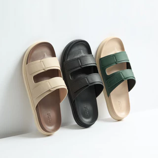 ELLIO Men's Microfiber Leather Slide Sandals with Flat Non-Slip Sole for School and Casual Outings | UNDERTHINKER