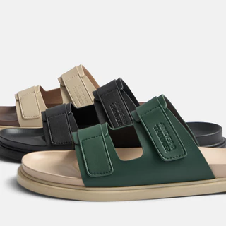 ELLIO Men's Microfiber Leather Slide Sandals with Flat Non-Slip Sole for School and Casual Outings | UNDERTHINKER