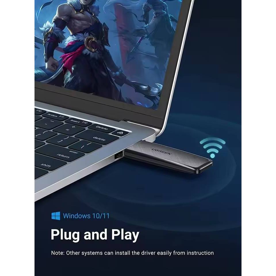 UGREEN AC1300 5G 2.4G USB Wifi Transceiver เดสก์ท็อป USB 3.0 ความเร็วสูง, อะแดปเตอร์เครือข่ายไร้สายข