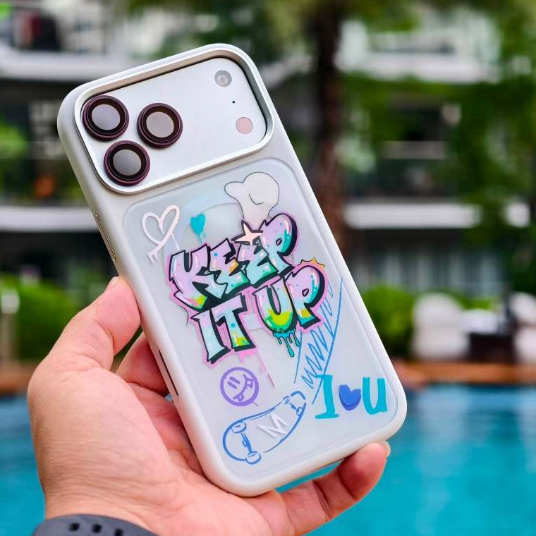 เคส Graffti ระดับไฮเอนด์สําหรับโทรศัพท์ที่รองรับการชาร์จแบบไร้สายสําหรับ ip 18 pro max 17 pro max