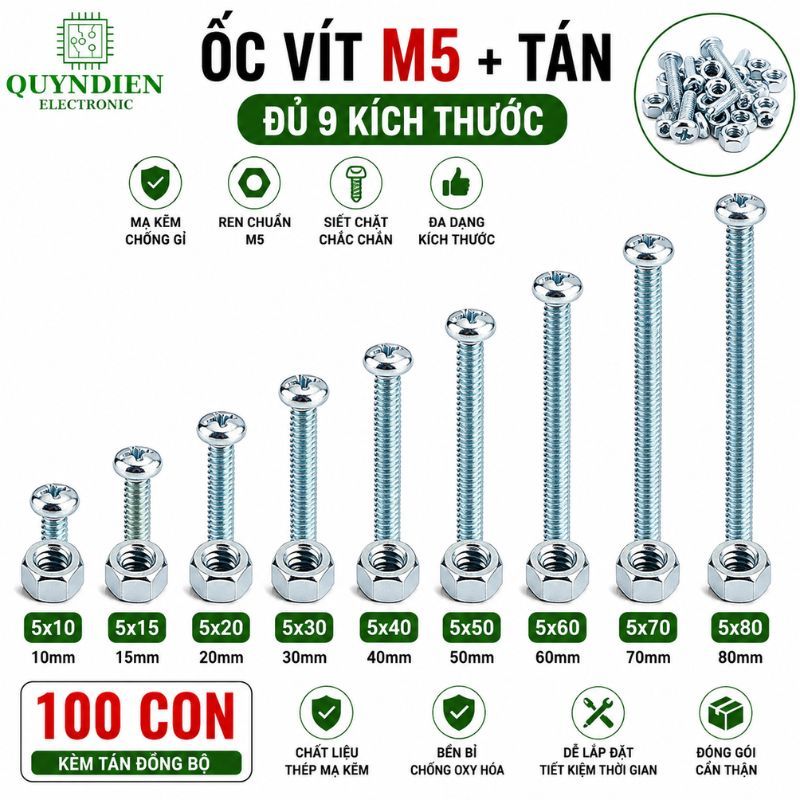 สกรูหมุดย้ํา M5, น็อตหมุดย้ํา M5x10, M5x15, M5x20, M5x30, M5x40, M5x50, M5x60, M5x70, M5x80
