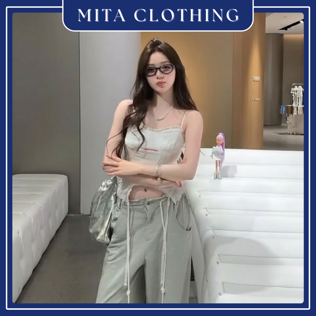 ชุดเสื้อและกางเกงขากว้างพู่ผู้หญิง-W46-Mita.clothing