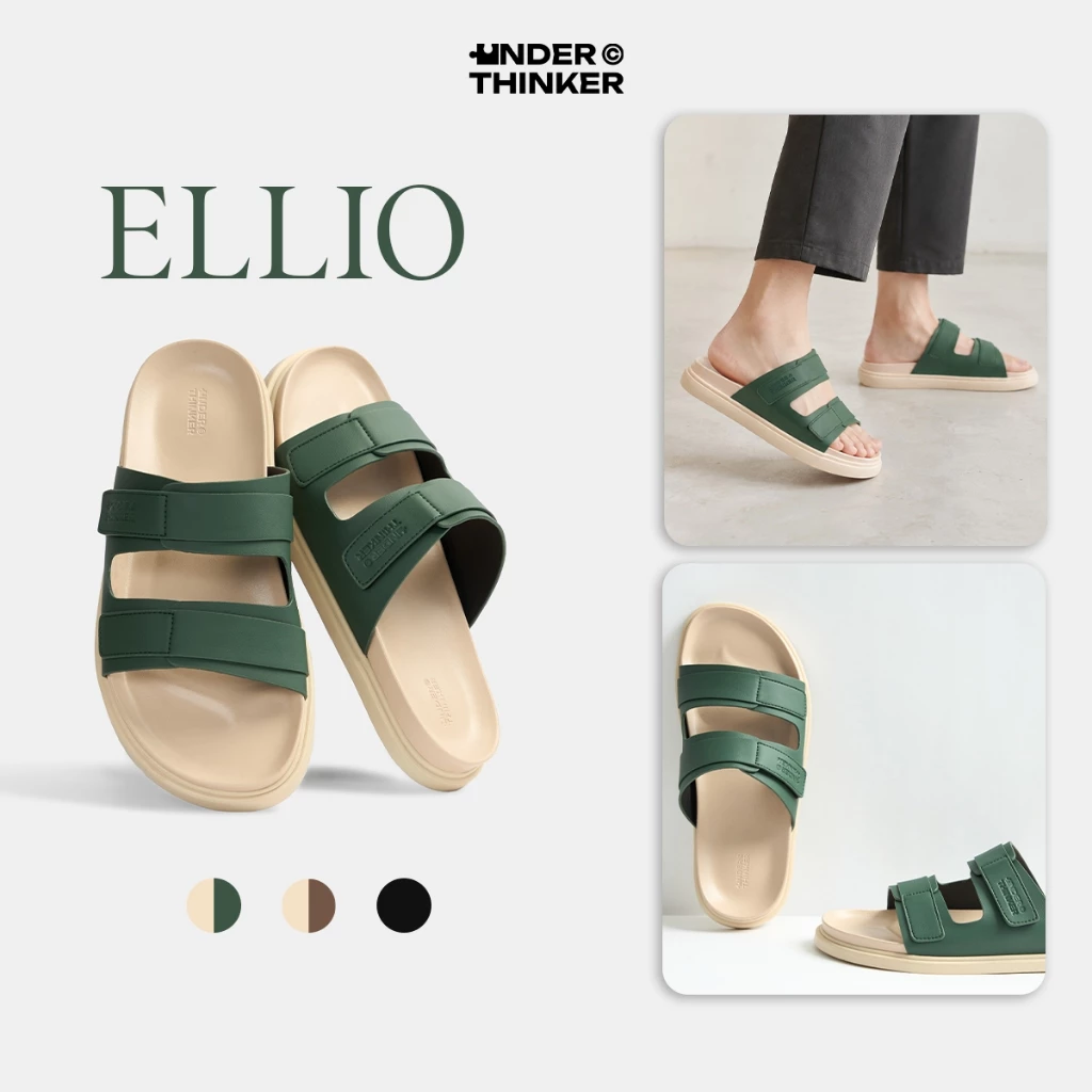 ELLIO Men's Microfiber Leather Slide Sandals with Flat Non-Slip Sole for School and Casual Outings | UNDERTHINKER