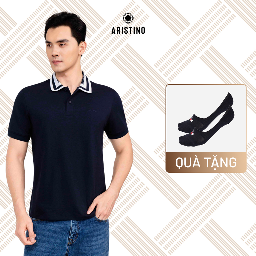 Aristino Mens Elite Polo Shirt แขนสั้น Jacquard ทอคอปก ฟอร์มปกติ เหมาะกับ สไตล์สุภาพบุรุษ romms APS6