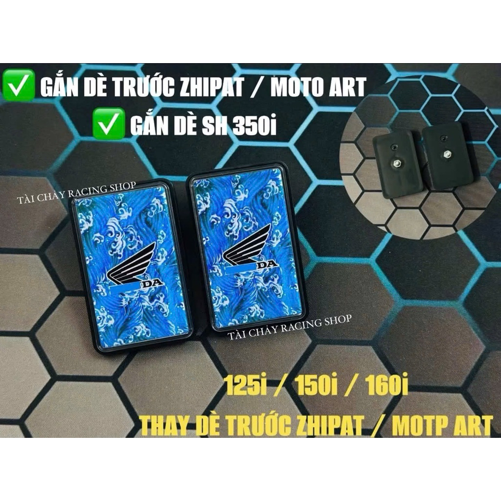[ 1 PAIR ] ด้านหน้า CAT EYE สําหรับ SH 350i / ZHIPAT MOTO ART CUSTOM 3D BLUE BIRD WINGS WAVE MOUNTED