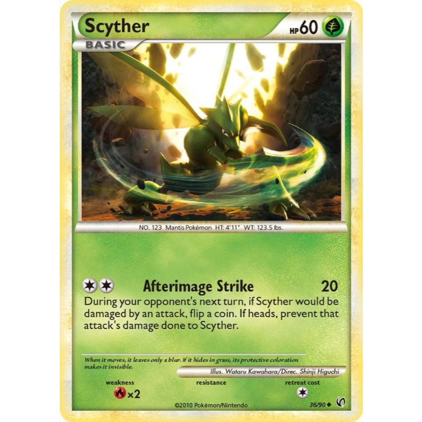 [การ์ดโปเกมอน TCG] Scyther 36/90 Uncommon