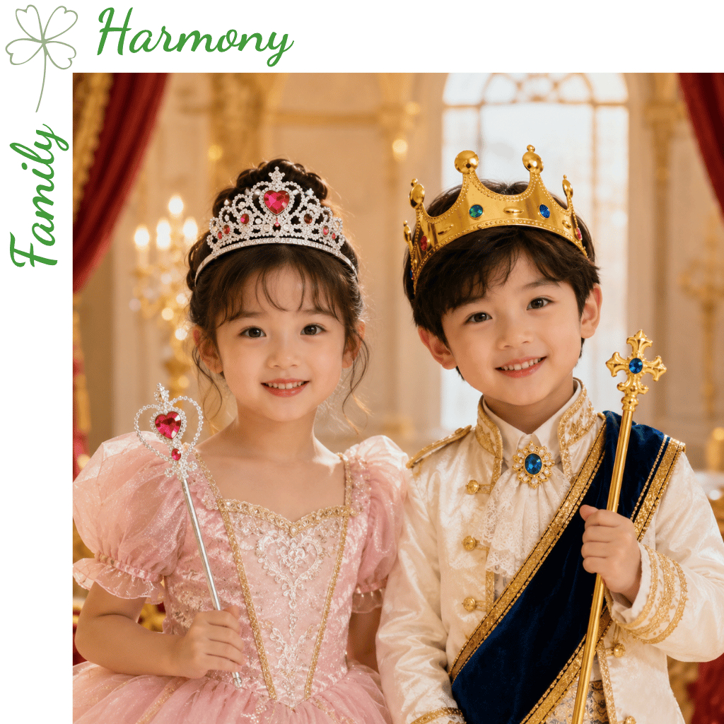 Princess Crown King Prince Queen สําหรับเด็กอุปกรณ์เครื่องแต่งกายฮาโลวีนวันเกิดคริสต์มาส