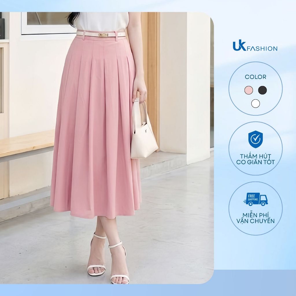 UK Fashion Office Fashion Trend กระโปรงจีบ ผู้หญิง อ่อนโยน UKCV2603021
