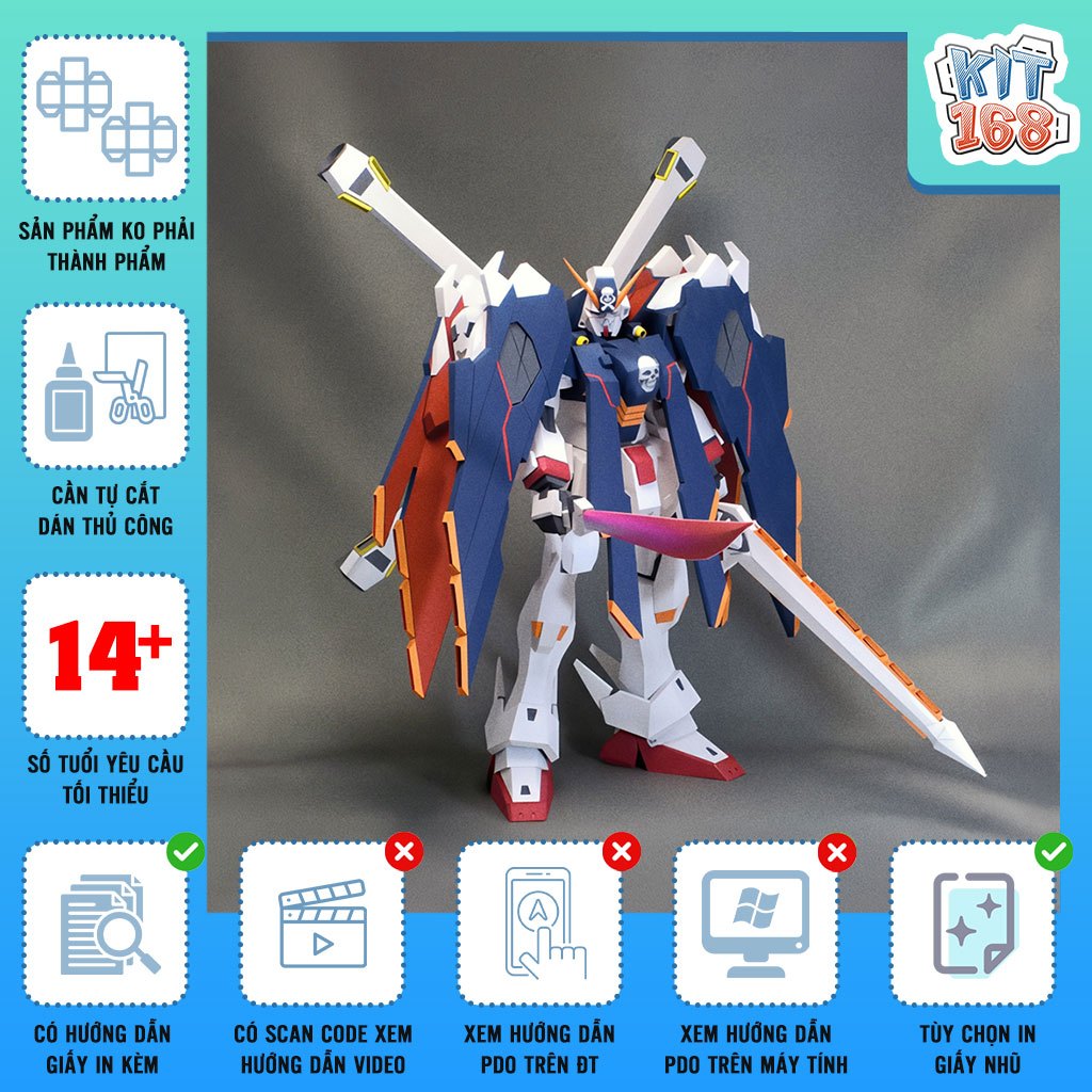 โมเดลกระดาษ เกมอนิเมะ Robot XM-X1 Crossbone Gundam X-1