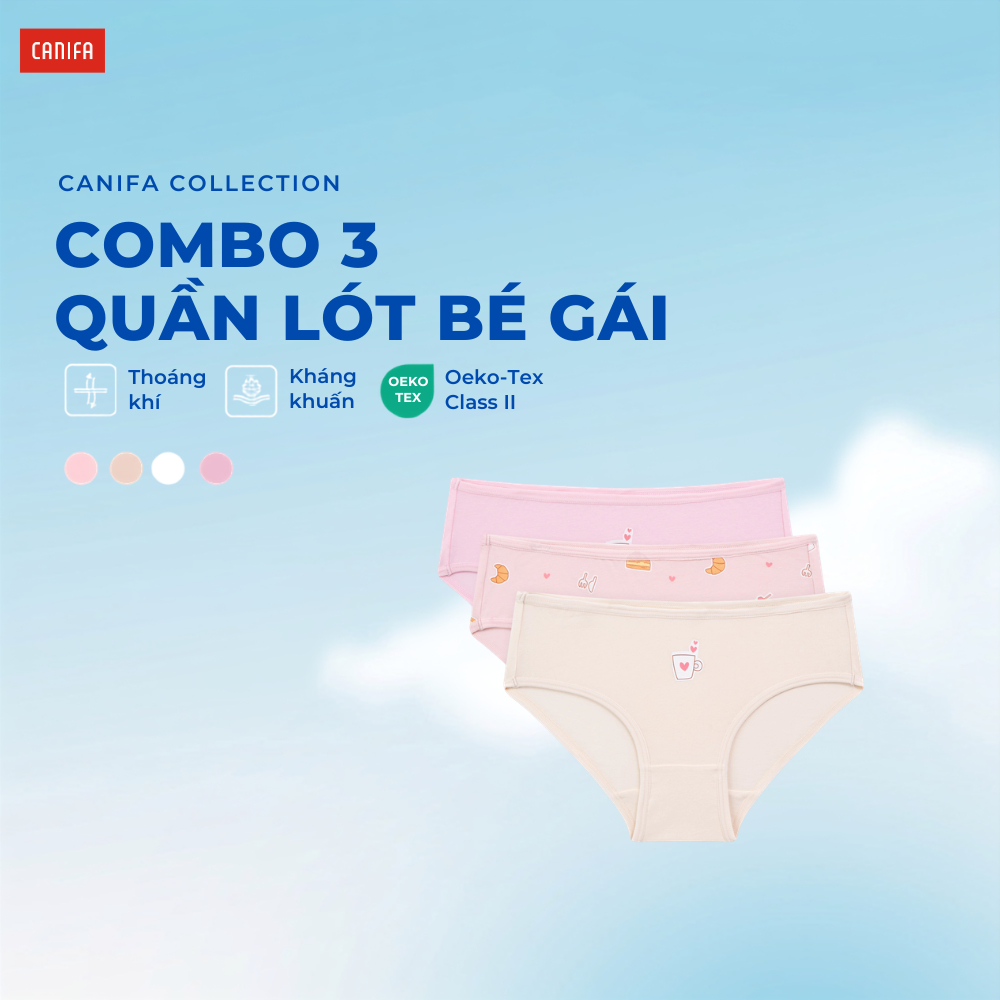 คอมโบกางเกงในขาสั้นสําหรับเด็กผู้หญิง คานิฟา นุ่มและยืด| OEKO-TEX 1US26A002