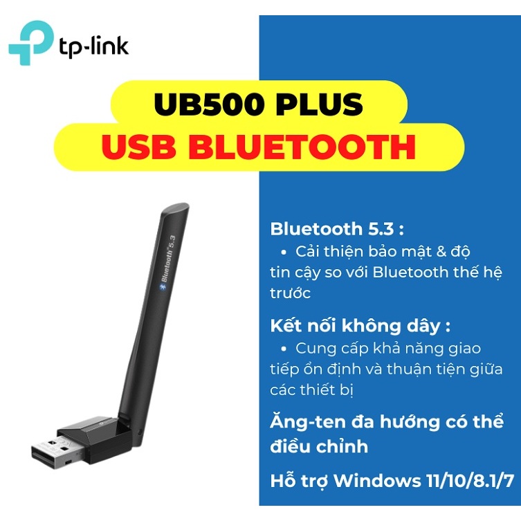 TPLink UB500 Plus Usb Bluetooth 5.3 Receiver Adapter พร้อมเสาอากาศระยะไกลแบบบูรณาการ