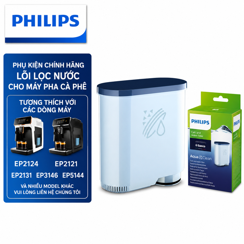 Accessories Aqua Clean Filter สําหรับเครื่องชงกาแฟอัตโนมัติ Philips และ Saeco Philips CA6903/10