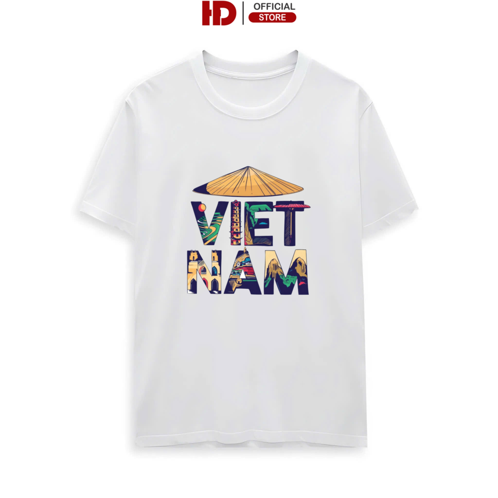 เสื้อยืดผู้ชายลาย VIETNAM HAT Regular Form Cotton ผ้า 230gr