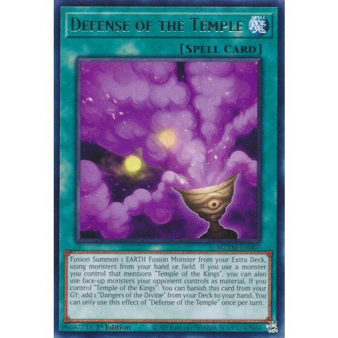การ์ด Yugioh MZTM-EN007 - Defense of the Temple - สะกด - หายาก