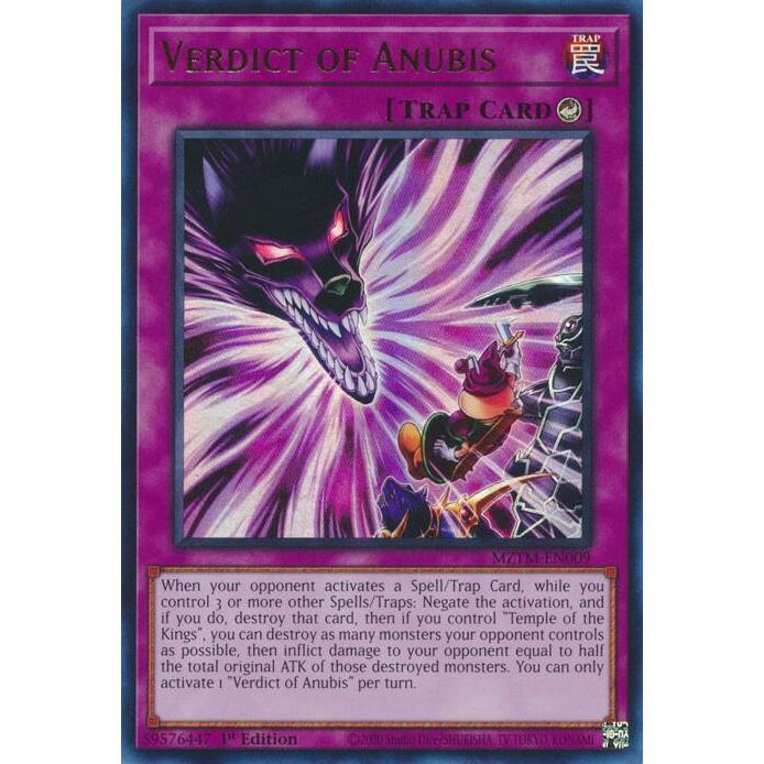 การ์ด Yugioh MZTM-EN009 - Verdict of Anubis - Trap - Ultra Rare