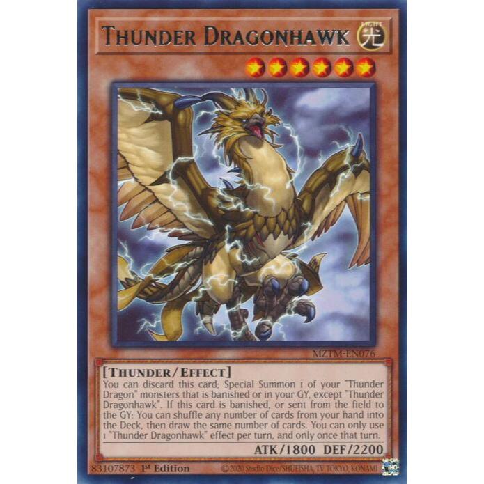 Yugioh Card MZTM-EN076 - Thunder Dragonhawk - Effect Monster - หายาก