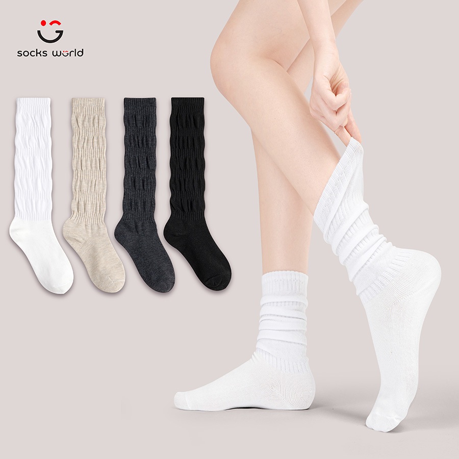 ถุงเท้าคอเต่าผู้หญิงโลลิต้าเกาหลี SOCKSWORLD หนานุ่มอ่อนเยาว์สไตล์เกาหลี Freesize - SWF505/SWF501/SW