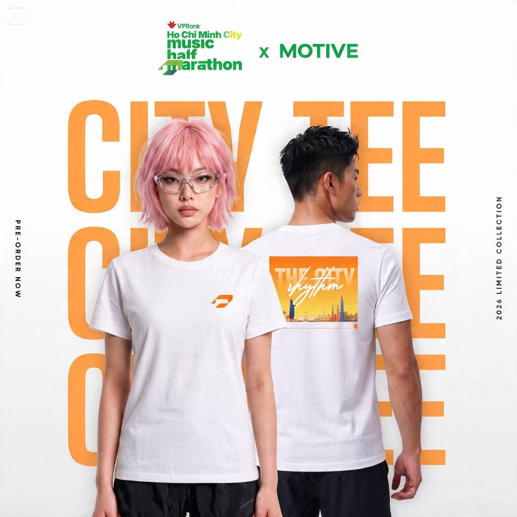 [VPBANK HCMC] MOTIVE x VPBank HCMC CITY TEE เสื้อยืดแฟชั่นกีฬา | พรีเมี่ยมคอตตอน 230 GSM