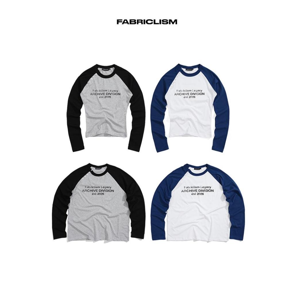 FABRICLISM เสื้อยืด Raglan กระดุมคอ ผ้า Cotton ยืด 2 ทิศทาง 200GSM ทรง Regular สกรีนตัวหนังสือ Unisex - 077