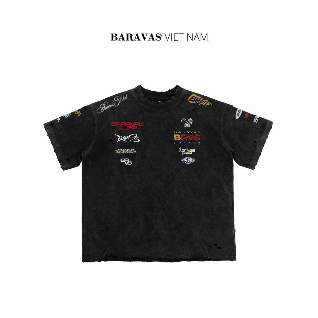 BARAVAS F1 Washed Racing T-Shirt - รุ่นพรีเมี่ยม