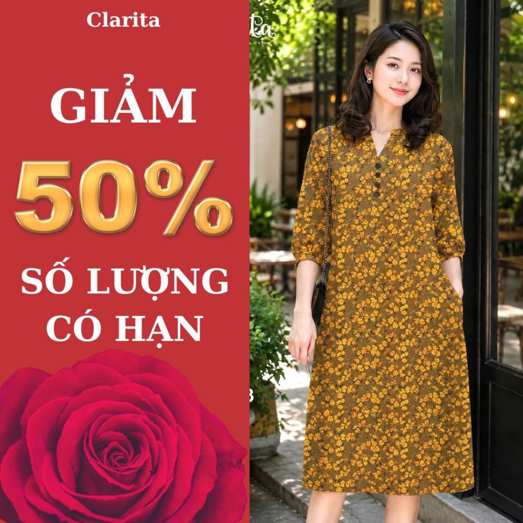 Clarita Design เดรสผ้าชีฟอง รหัส V4753