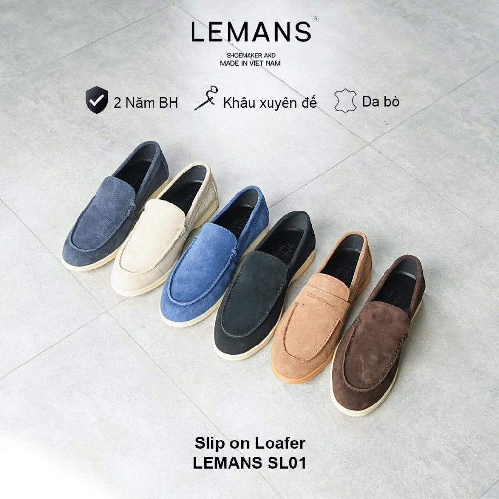 Loafer Lemans SL01.4 รองเท้าหนังผู้ชาย หนังกลับ พื้นนุ่ม รองเท้าออฟฟิศ รองเท้าโลฟเฟอร์แบบตะวันตก ของแท้ 24 เดือน