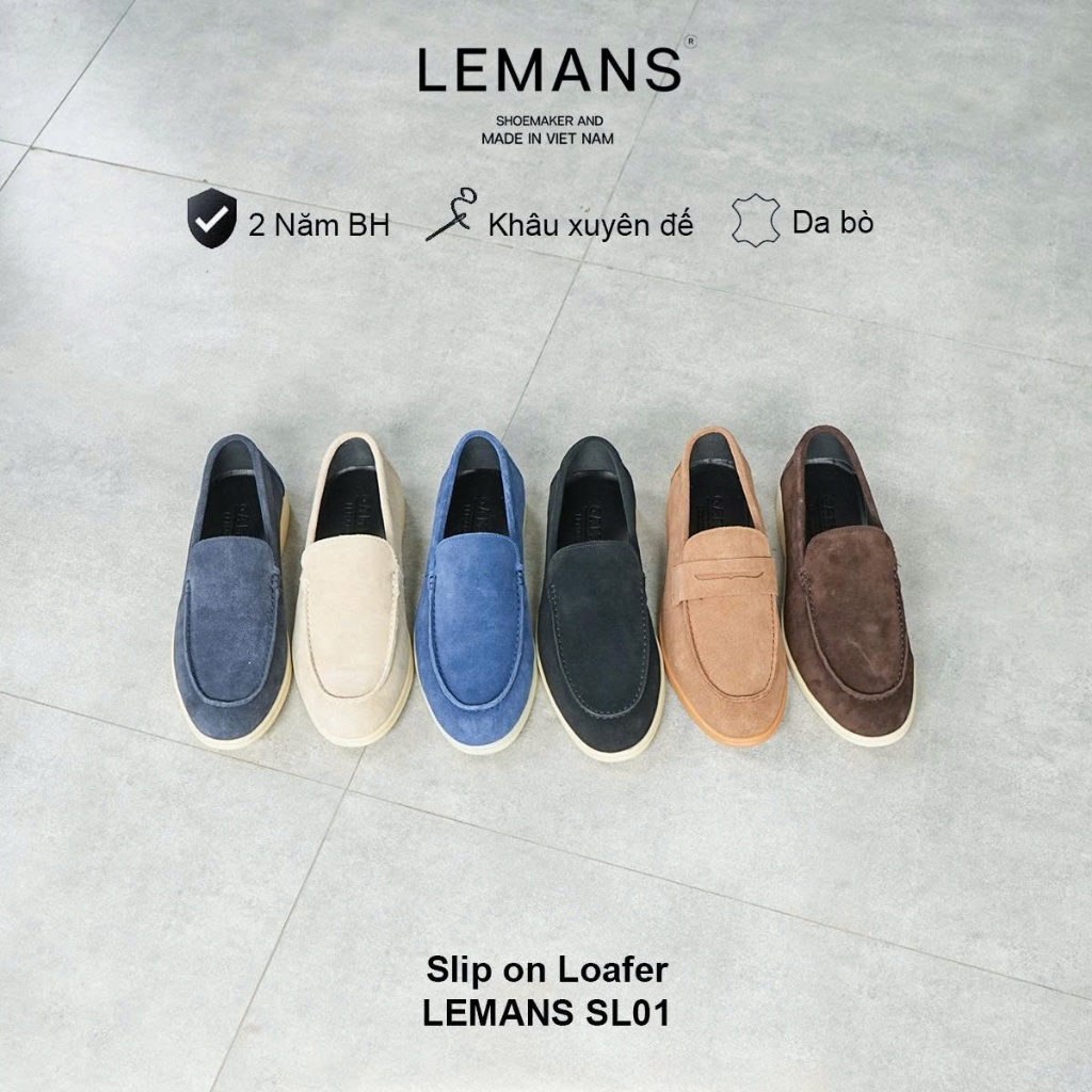 Slip on Loafer Lemans office shoes - SL01.2 หนังนิ่ม พื้นนุ่ม รองเท้าออฟฟิศอ่อนเยาว์ รับประกัน 24T