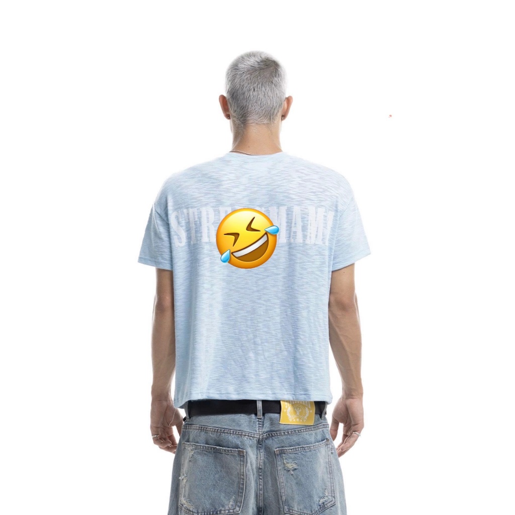 SUMMER26 ICY SOFT SLUB T-SHIRT - BABY BLUE REGULAR FIT - เสื้อยืดแขนสั้นสําหรับผู้ชายและผู้หญิง