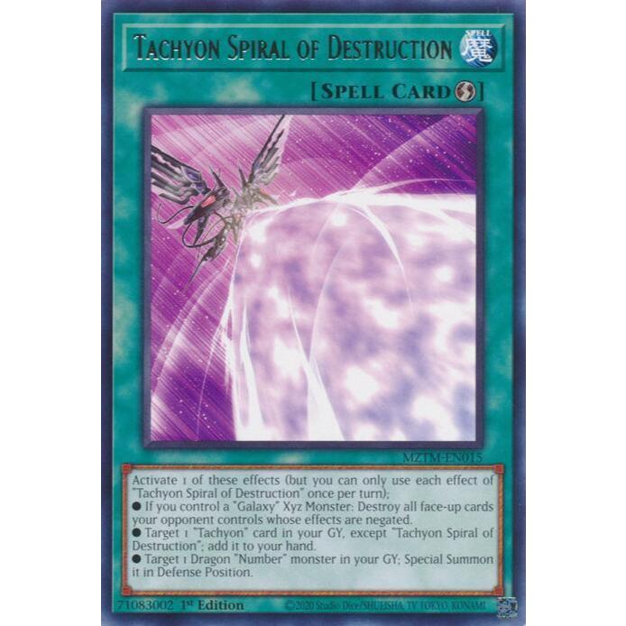 การ์ด Yugioh MZTM-EN015 - Tachyon Spiral of Destruction - สะกด - หายาก