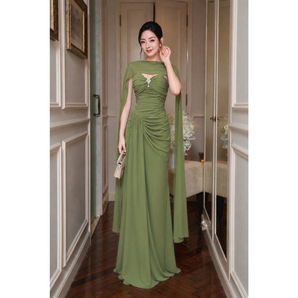 LIGHT MAXI DRESS WITH LUXURY, SOFT, LUXURY MIXED DRESS