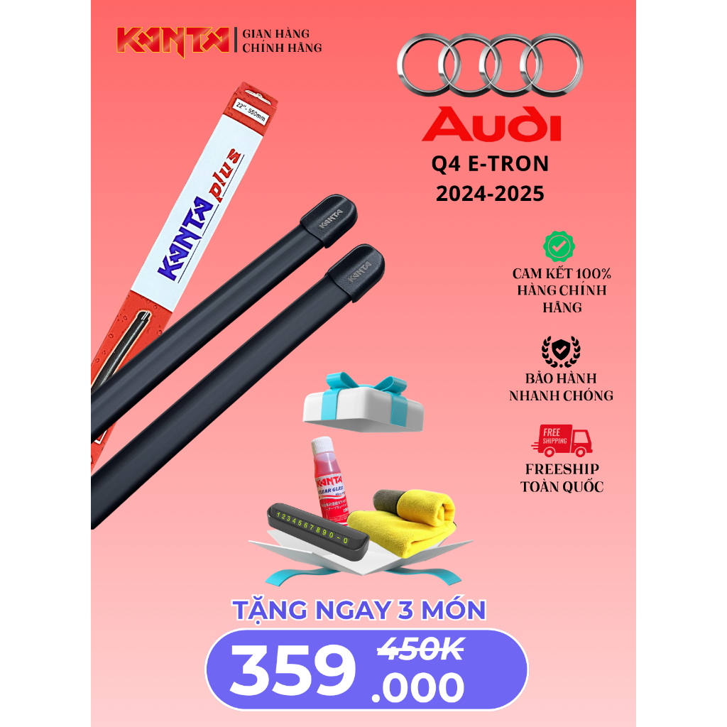 ที่ปัดน้ําฝน Kanta Plus สําหรับ AUDI Q4 E-TRON F4 สะอาดสุดๆ เงียบสุดๆ ทนทานสุดๆ