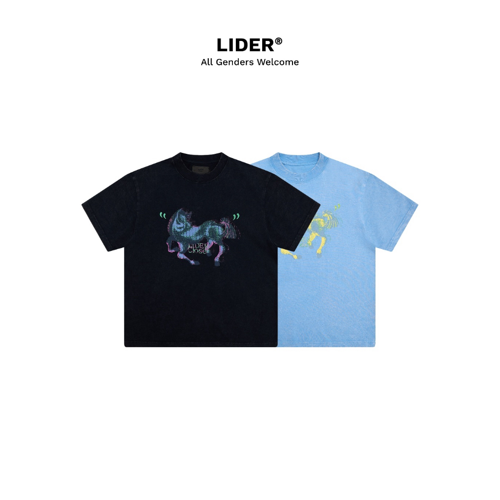 เสื้อยืดแขนสั้น Unisex HORSE Design Tet LIDER SINGLE HORSE TEE