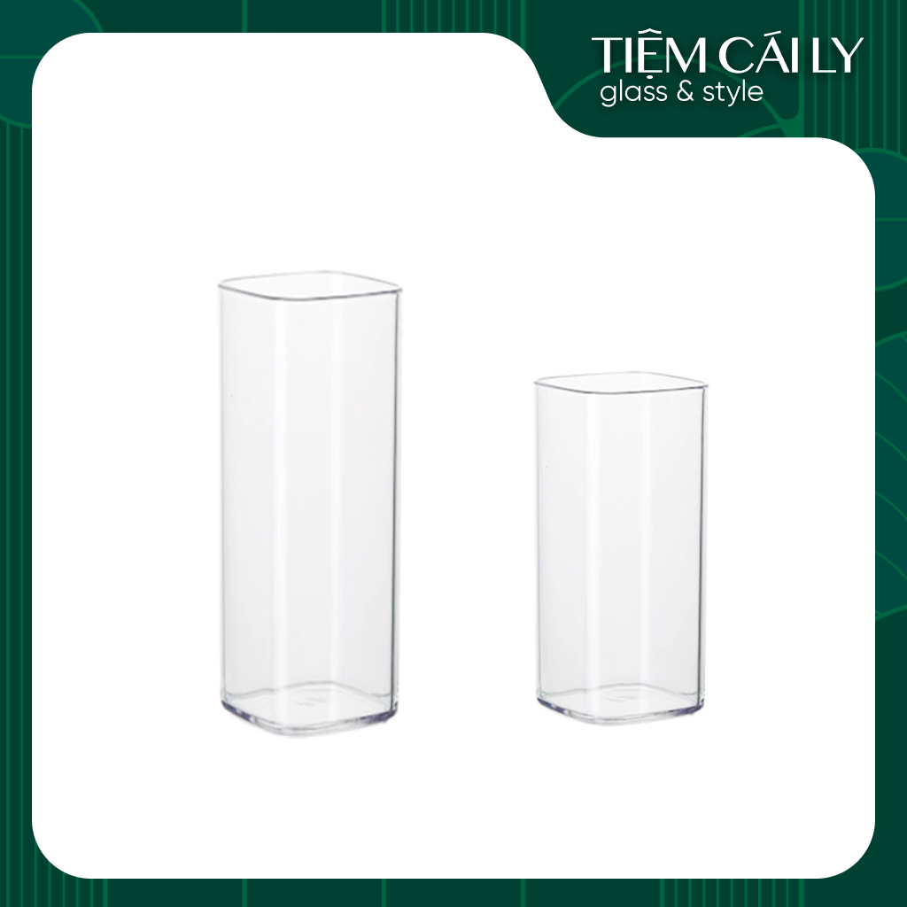 LIBBEY TEMPERED SQUARE GLASS CUP 2611 - 2615 / 300ML- 405ML / CAFE - DETOX - Smoothie - Juice Cup