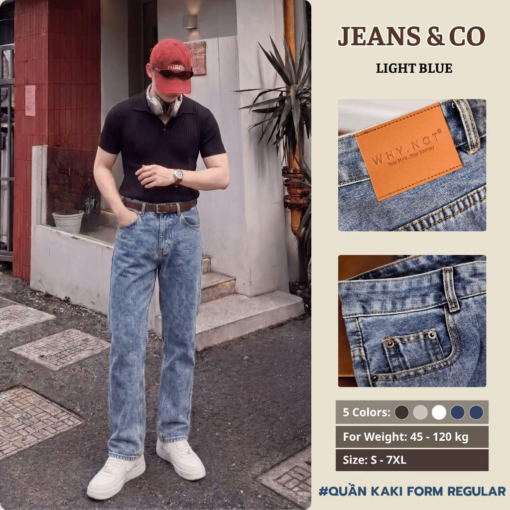 ผู้ชาย LIGHT BLUE JEANS - JEANS & CO - LIGHT BLUE REGULAR JEANS