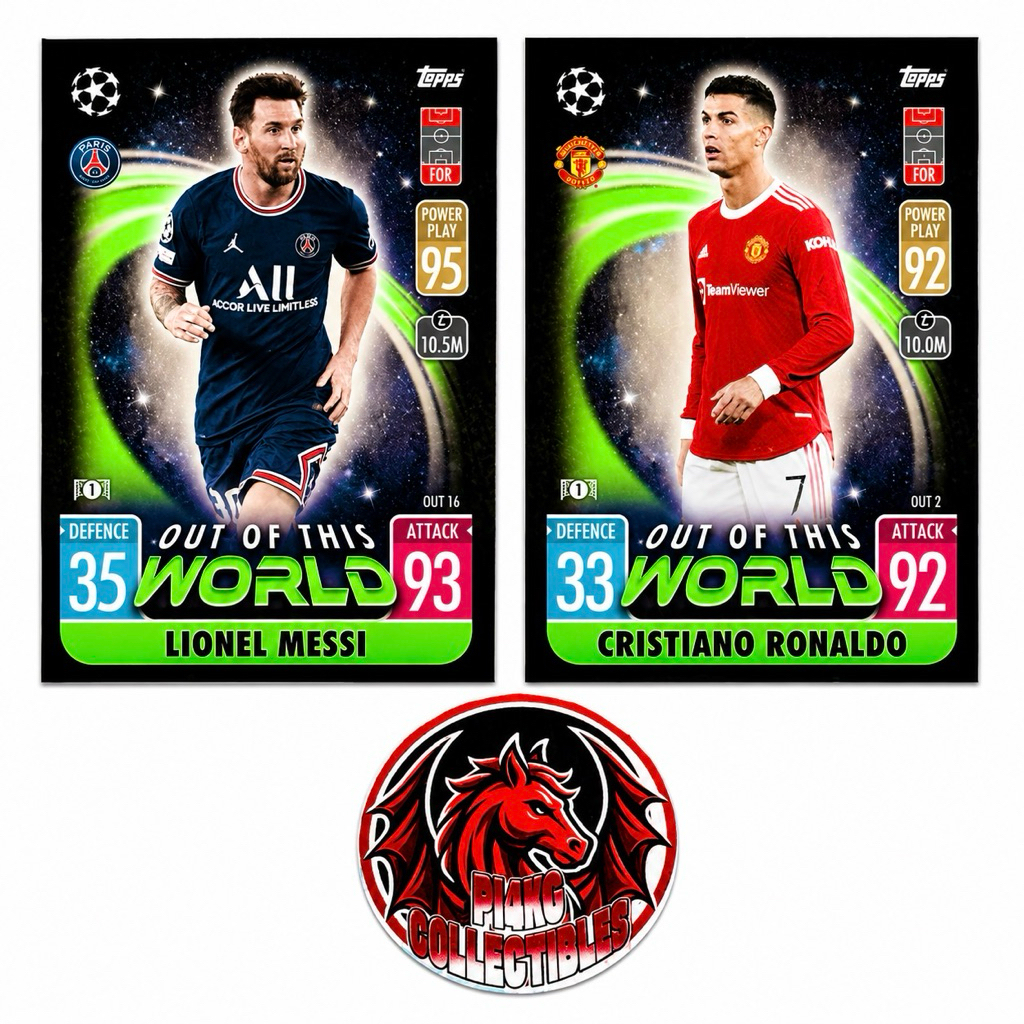 [หายาก] Messi x Ronaldo Out Of This World Football Card Topps Match Attax UEFA Club Competitions 202