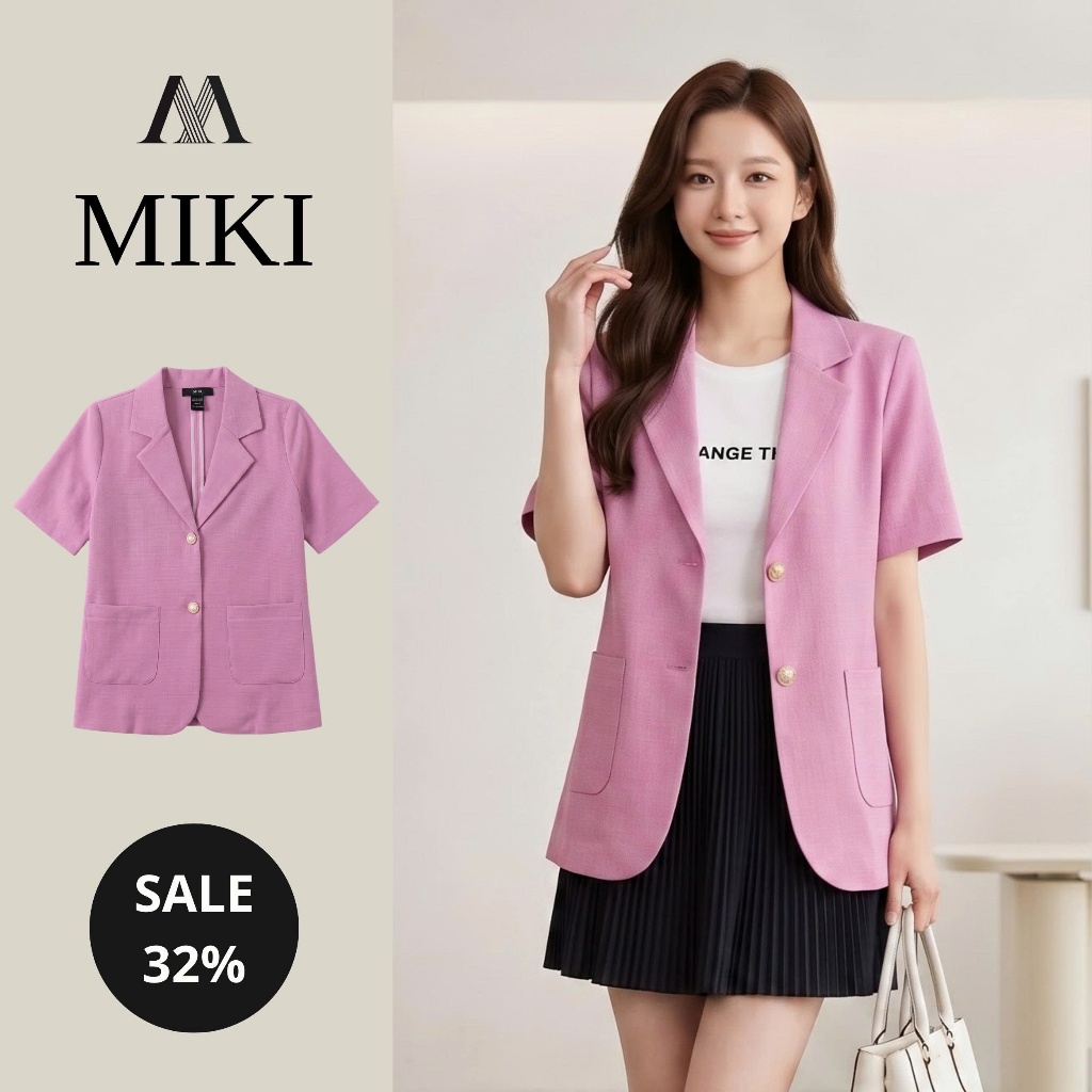 ELEGANT, YOUTHFUL PINK SHORT-SLEEVE BLAZER VEST