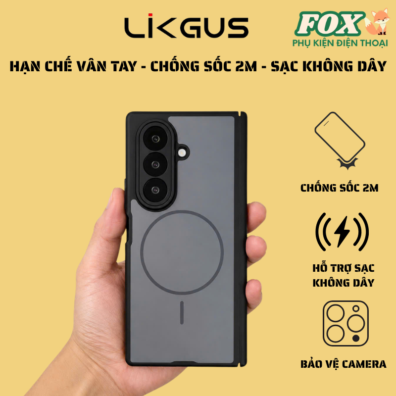LIKGUS AI GLAZE CASE SUPPORTS การชาร์จไร้สายสําหรับ SAMSUNG GALAXY Z FOLD8 / Z FOLD8 ULTRA