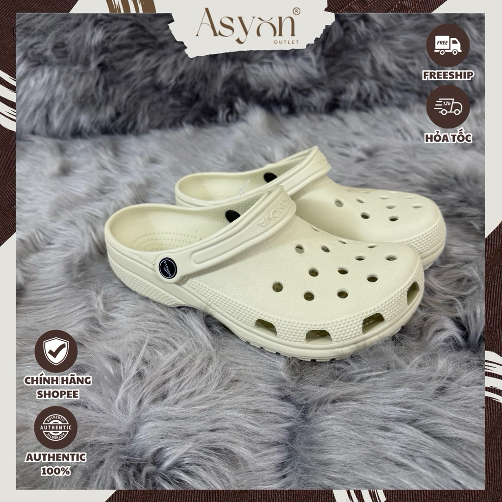 (SOMOVA) Classic Clog รองเท้าแตะสําหรับผู้ชายและผู้หญิงในสีครีมกระดูกสไตล์พื้นฐานคลาสสิกของแท้ - Asy