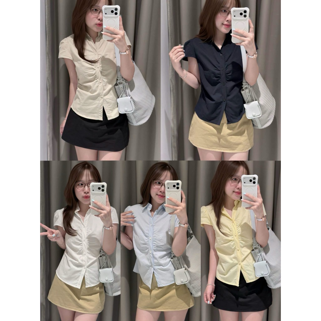 Chic 5670 SoNN เสื้อคอปกหยาบ 5 สี คอวี